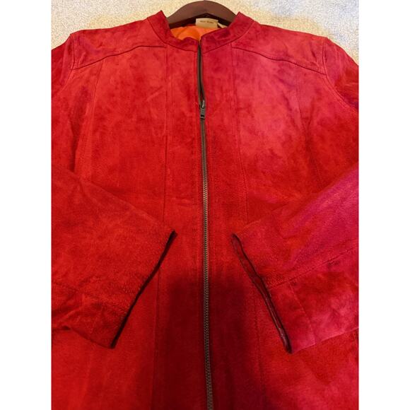 Vintage Ruff Hewn Suede Leather Y2K Moto Biker Retro Jacket, Women's Size XL - Picture 5 of 7